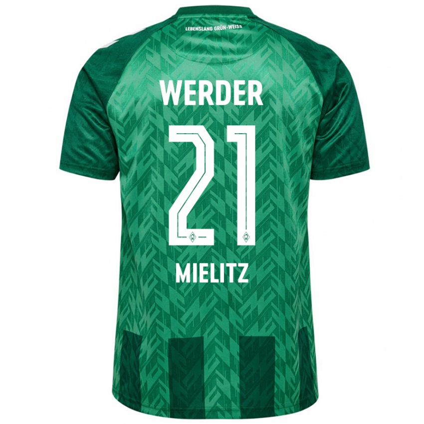 Bambino Maglia Sebastian Mielitz #21 Verde Kit Gara Home 2024/25 Maglietta