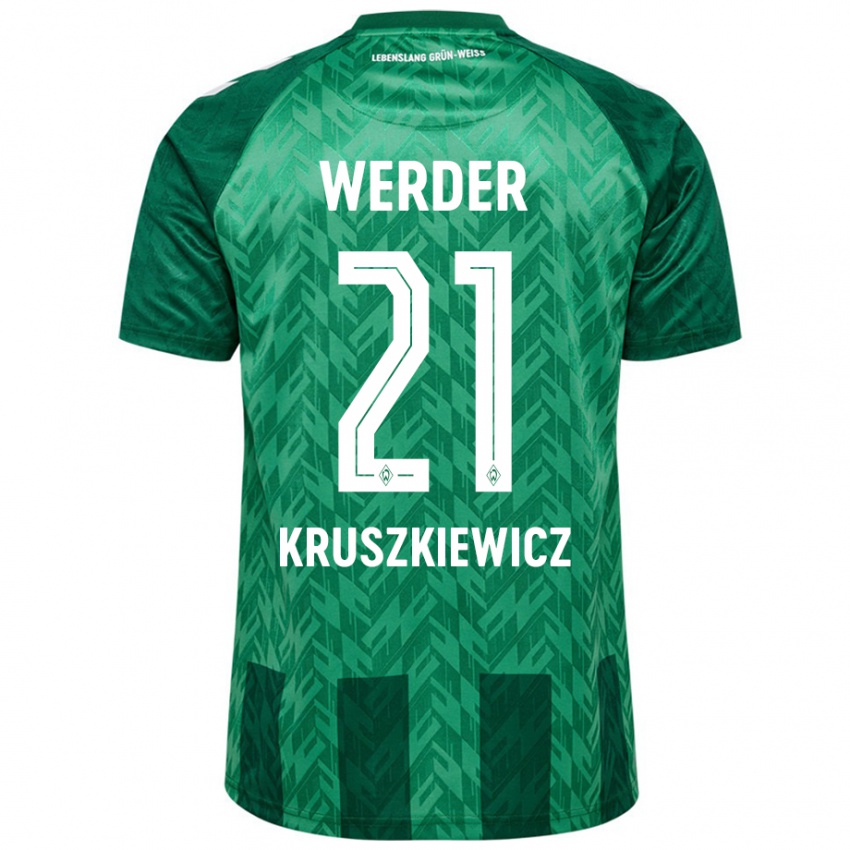 Bambino Maglia Jakub Kruszkiewicz #21 Verde Kit Gara Home 2024/25 Maglietta