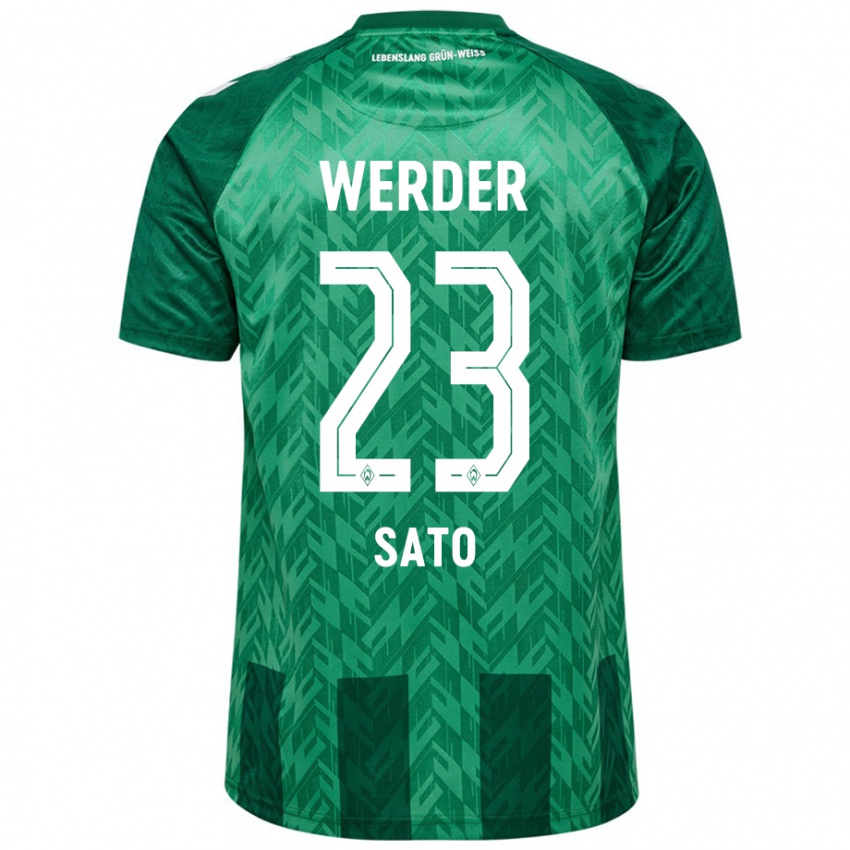 Bambino Maglia Kein Sato #23 Verde Kit Gara Home 2024/25 Maglietta