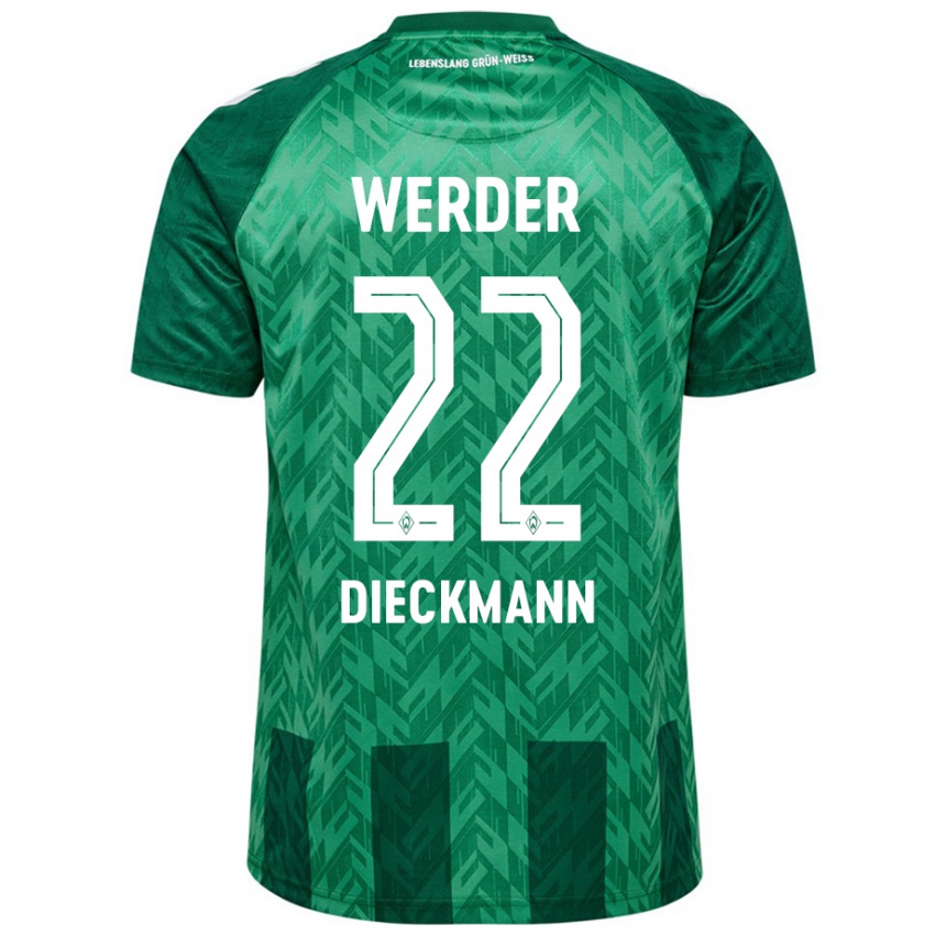 Bambino Maglia Rieke Dieckmann #22 Verde Kit Gara Home 2024/25 Maglietta