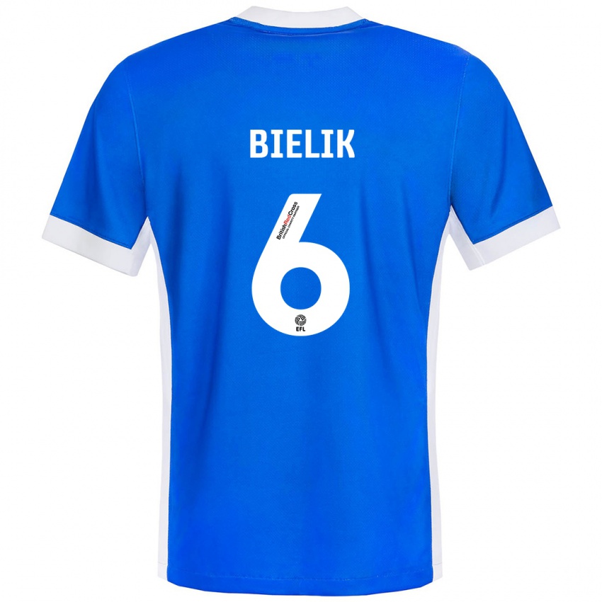 Bambino Maglia Krystian Bielik #6 Blu Bianco Kit Gara Home 2024/25 Maglietta