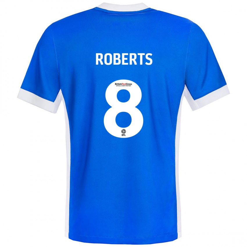 Bambino Maglia Tyler Roberts #8 Blu Bianco Kit Gara Home 2024/25 Maglietta