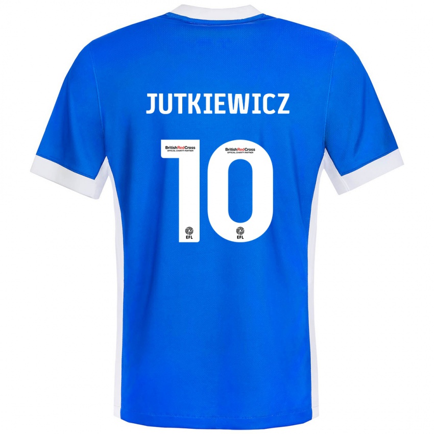 Bambino Maglia Lukas Jutkiewicz #10 Blu Bianco Kit Gara Home 2024/25 Maglietta