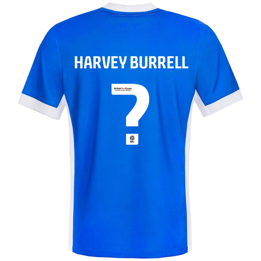 Bambino Maglia William Harvey Burrell #0 Blu Bianco Kit Gara Home 2024/25 Maglietta