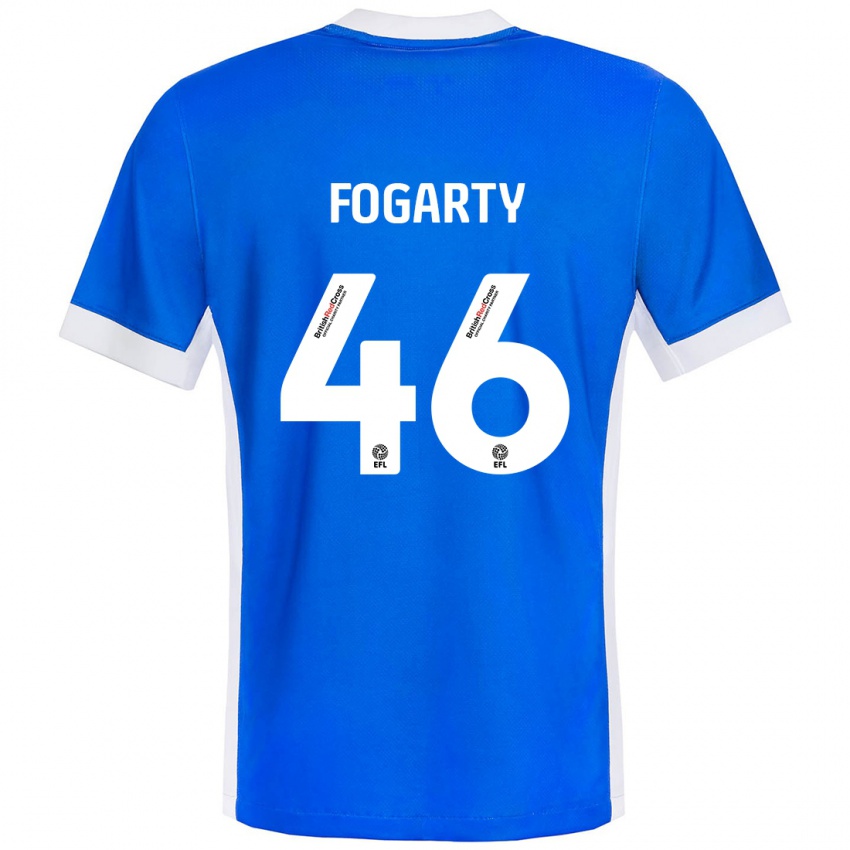 Bambino Maglia Tom Fogarty #46 Blu Bianco Kit Gara Home 2024/25 Maglietta