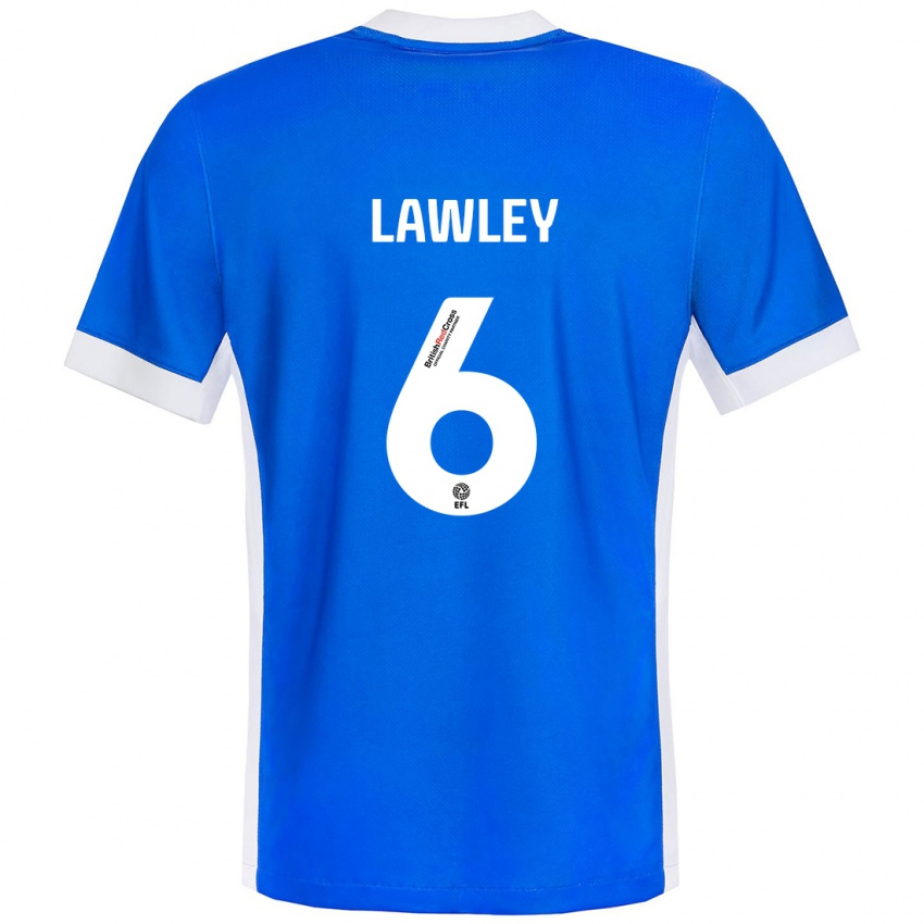 Bambino Maglia Gemma Lawley #6 Blu Bianco Kit Gara Home 2024/25 Maglietta