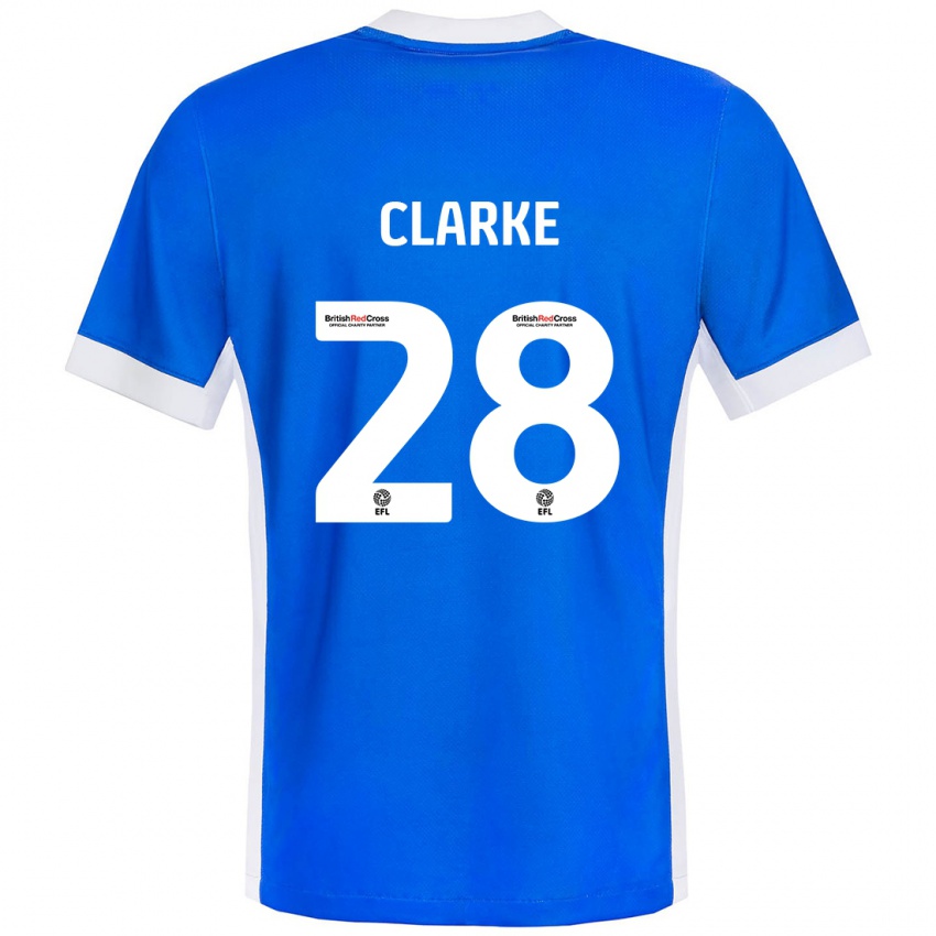 Bambino Maglia Charlotte Clarke #28 Blu Bianco Kit Gara Home 2024/25 Maglietta