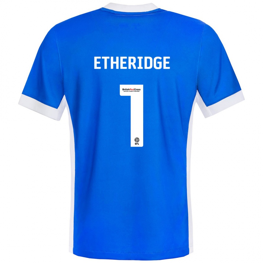 Bambino Maglia Neil Etheridge #1 Blu Bianco Kit Gara Home 2024/25 Maglietta