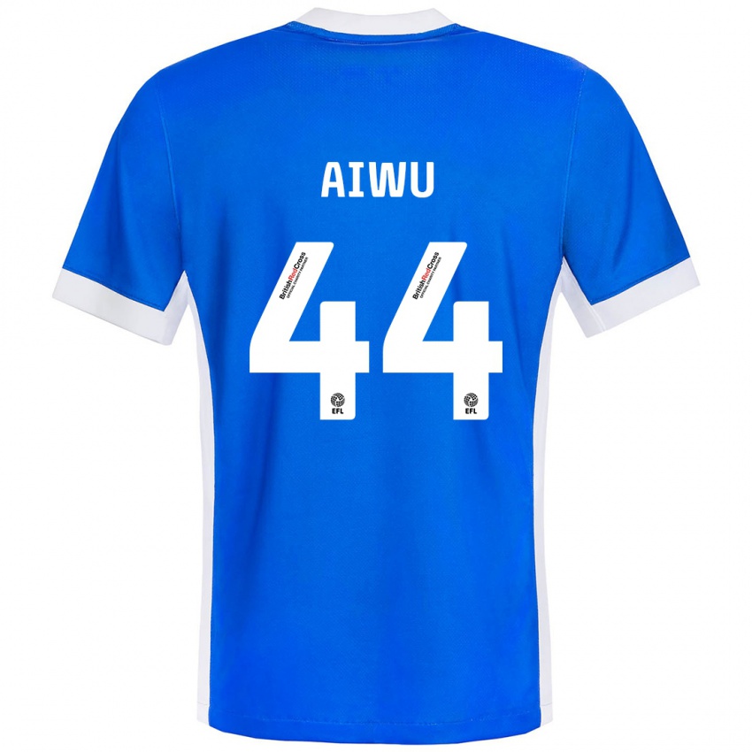 Bambino Maglia Emanuel Aiwu #44 Blu Bianco Kit Gara Home 2024/25 Maglietta