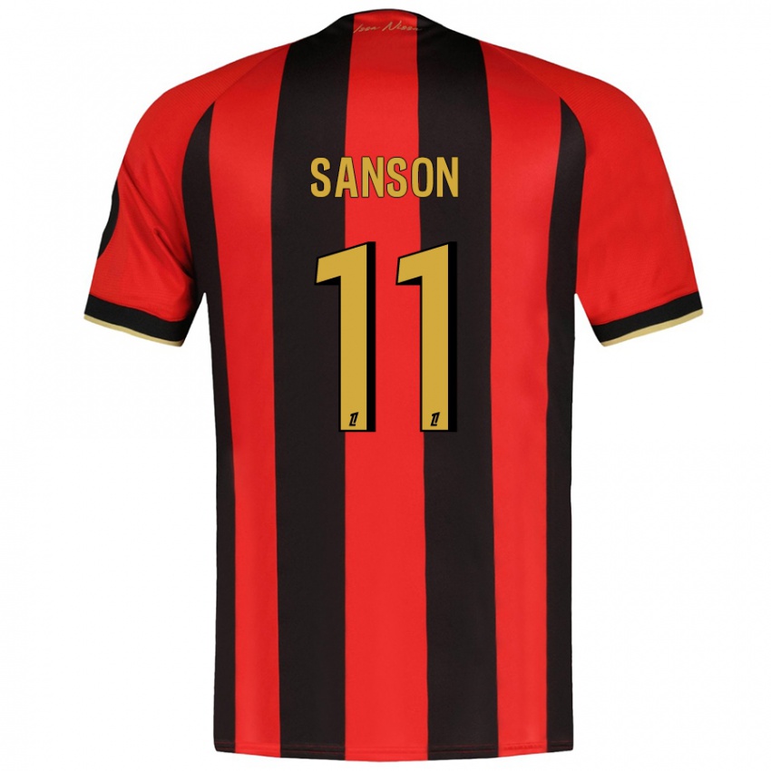 Bambino Maglia Morgan Sanson #11 Rosso Nero Kit Gara Home 2024/25 Maglietta