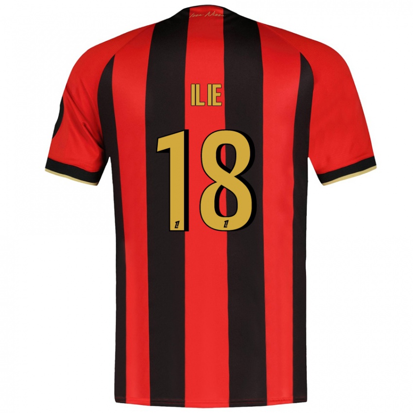 Bambino Maglia Rareș Ilie #18 Rosso Nero Kit Gara Home 2024/25 Maglietta