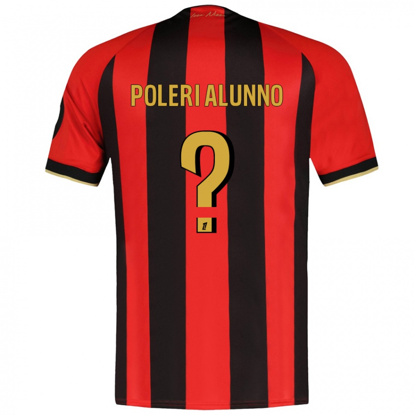 Bambino Maglia Mathis Poleri Alunno #0 Rosso Nero Kit Gara Home 2024/25 Maglietta