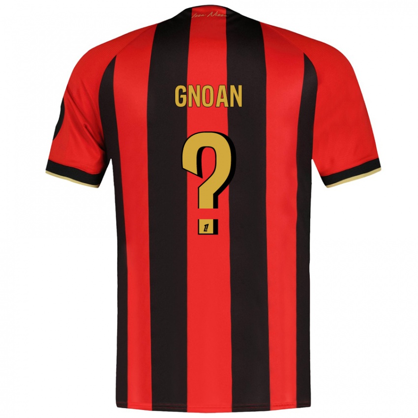 Bambino Maglia Ebroni Gnoan #0 Rosso Nero Kit Gara Home 2024/25 Maglietta