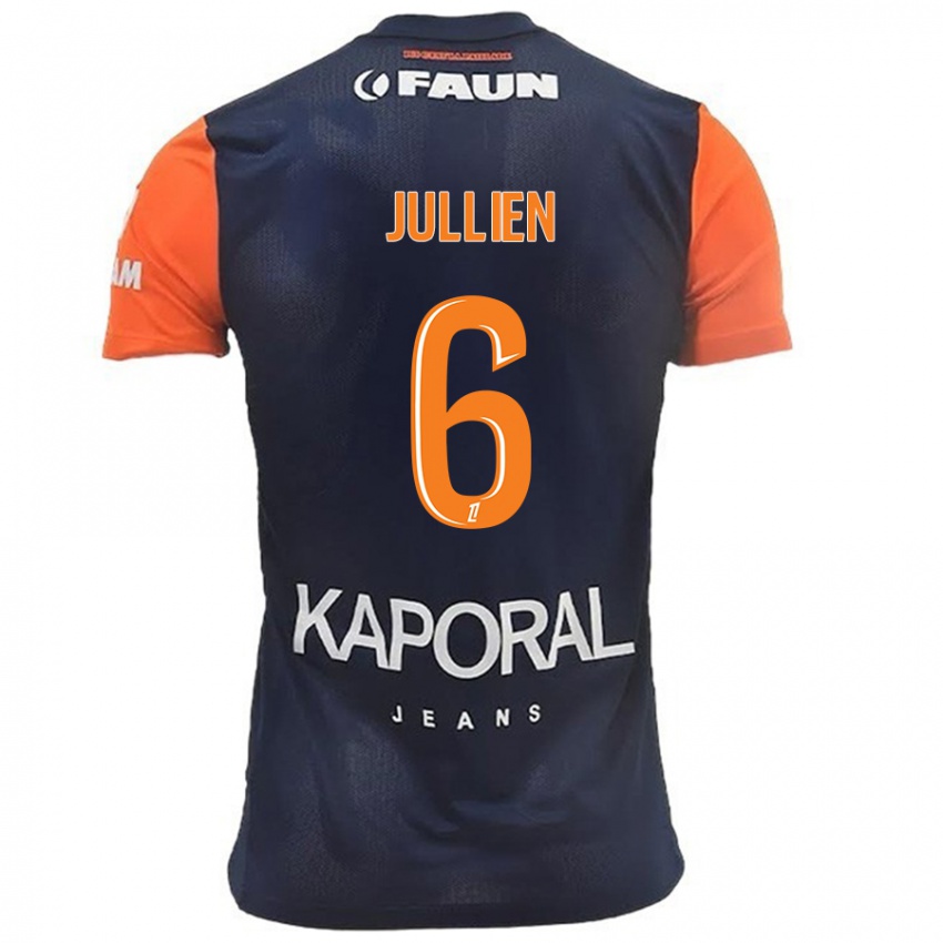 Bambino Maglia Christopher Jullien #6 Blu Navy Arancione Kit Gara Home 2024/25 Maglietta