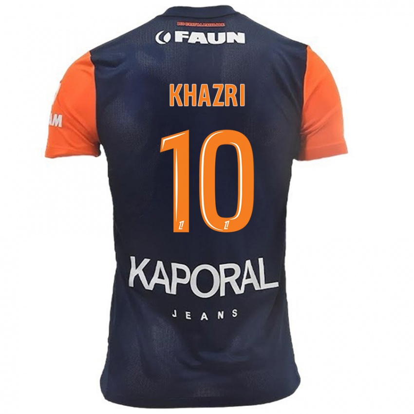 Bambino Maglia Wahbi Khazri #10 Blu Navy Arancione Kit Gara Home 2024/25 Maglietta