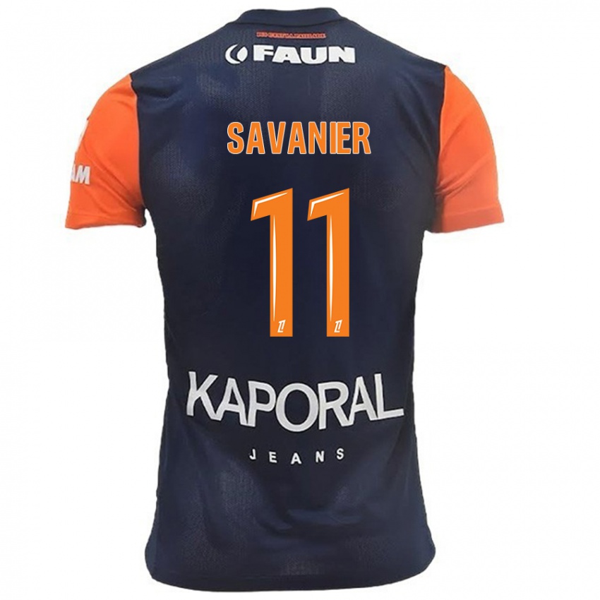 Bambino Maglia Téji Savanier #11 Blu Navy Arancione Kit Gara Home 2024/25 Maglietta