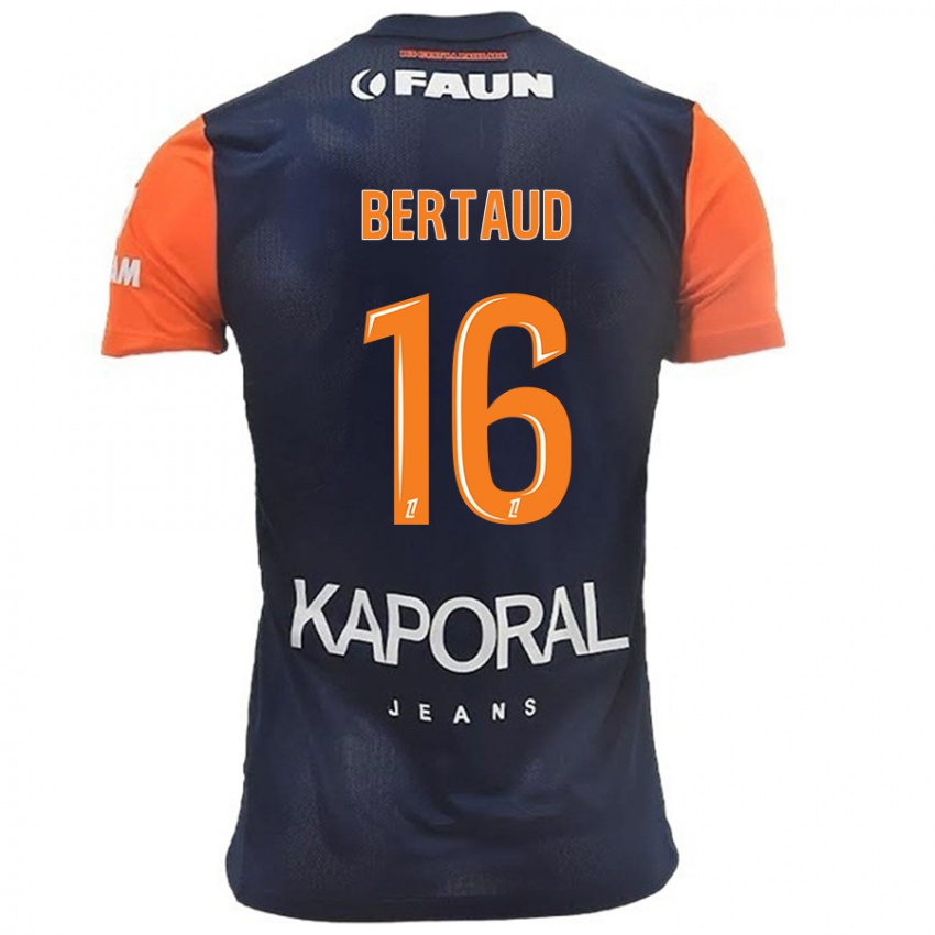 Bambino Maglia Dimitry Bertaud #16 Blu Navy Arancione Kit Gara Home 2024/25 Maglietta