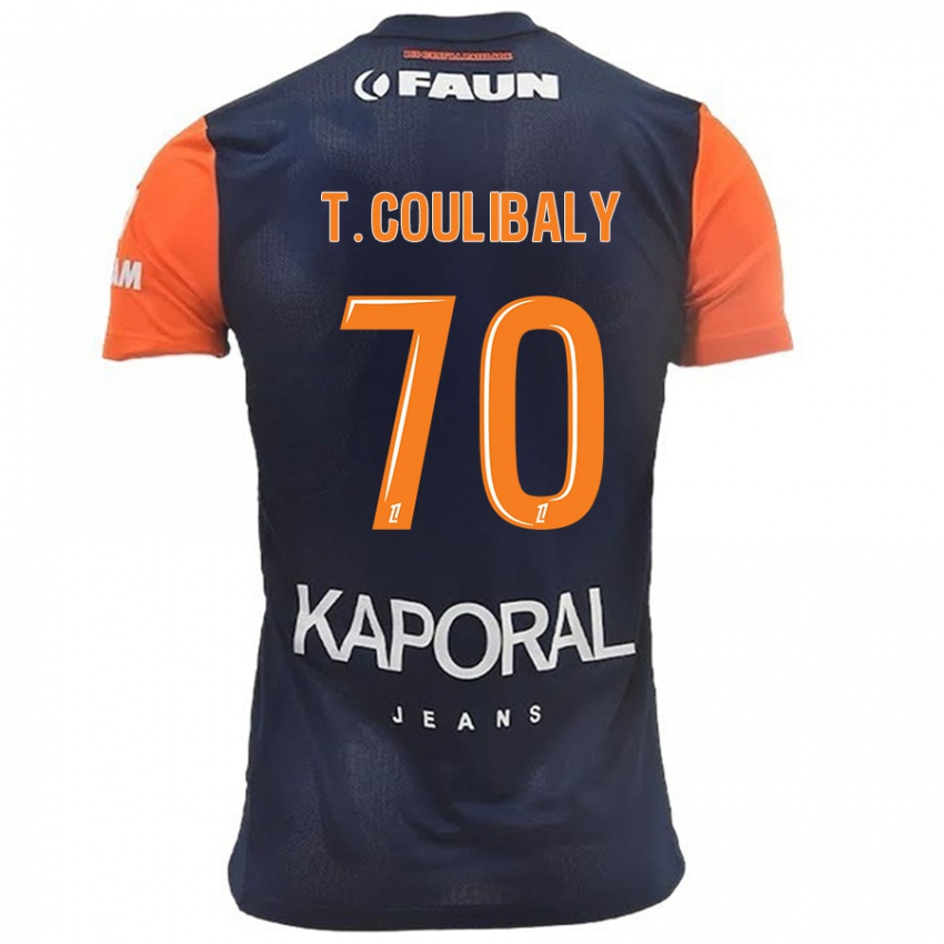 Bambino Maglia Tanguy Coulibaly #70 Blu Navy Arancione Kit Gara Home 2024/25 Maglietta