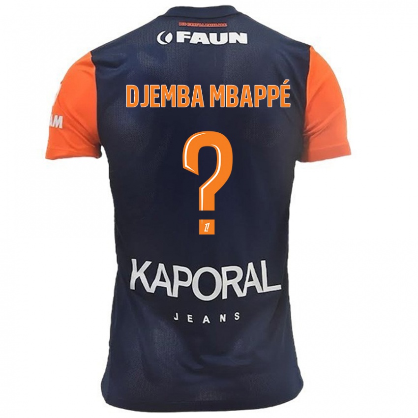 Bambino Maglia Yvan Djemba Mbappé #0 Blu Navy Arancione Kit Gara Home 2024/25 Maglietta