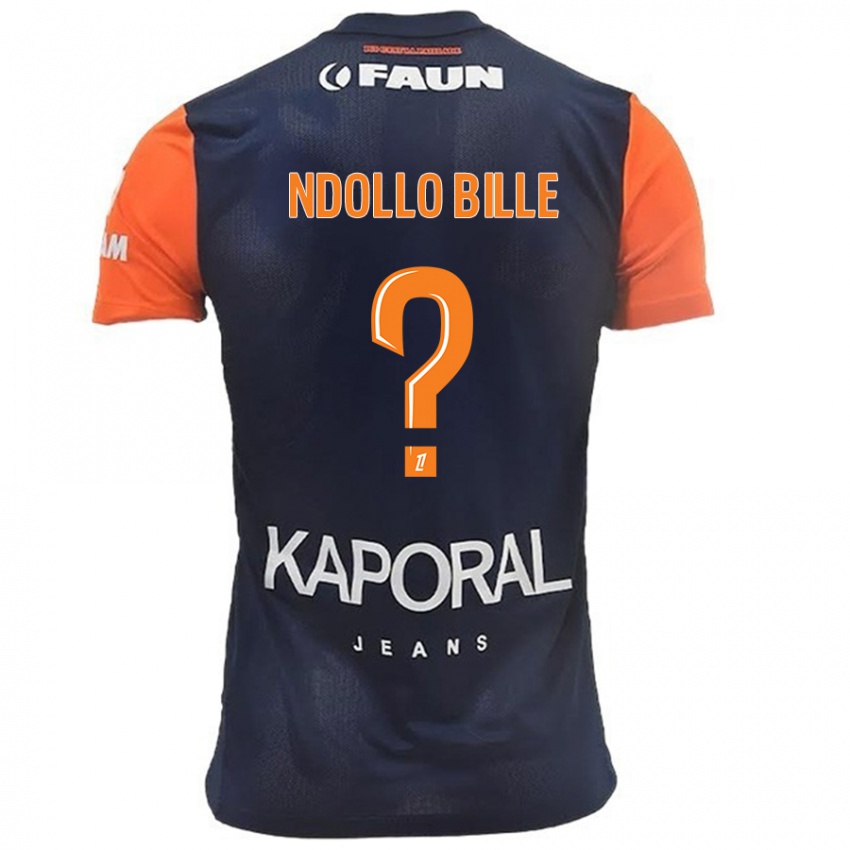 Bambino Maglia Wilfried Ndollo Bille #0 Blu Navy Arancione Kit Gara Home 2024/25 Maglietta