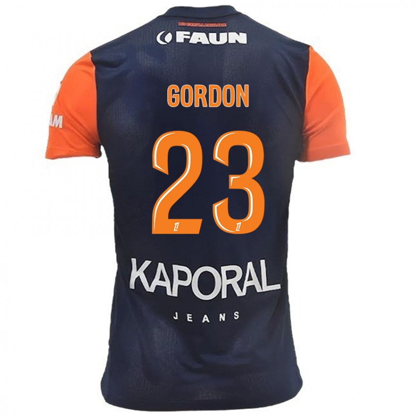 Bambino Maglia Sh'nia Gordon #23 Blu Navy Arancione Kit Gara Home 2024/25 Maglietta