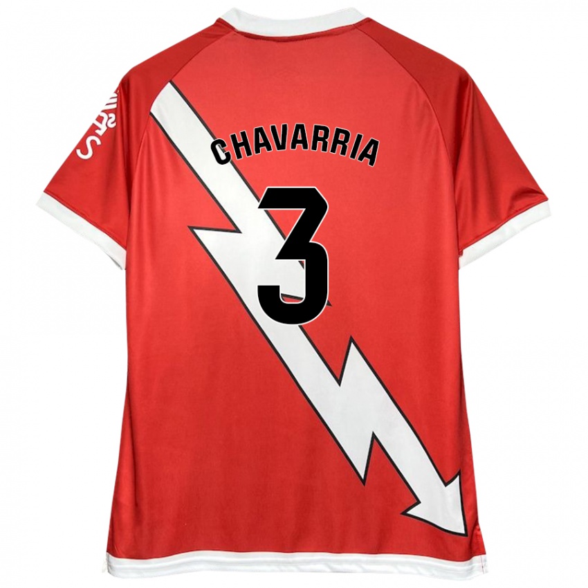 Bambino Maglia Pep Chavarría #3 Bianco Rosso Kit Gara Home 2024/25 Maglietta