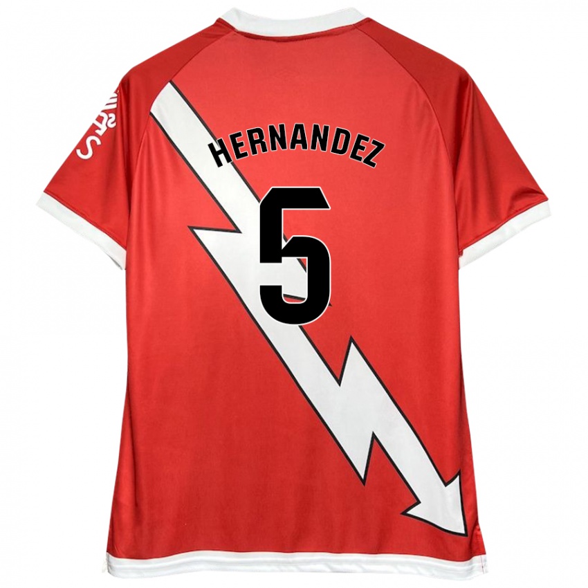 Bambino Maglia Aridane Hernández #5 Bianco Rosso Kit Gara Home 2024/25 Maglietta