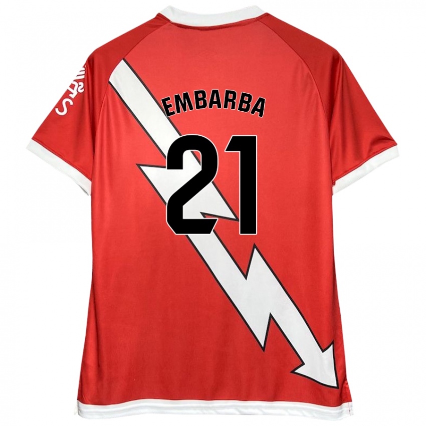 Bambino Maglia Adrián Embarba #21 Bianco Rosso Kit Gara Home 2024/25 Maglietta