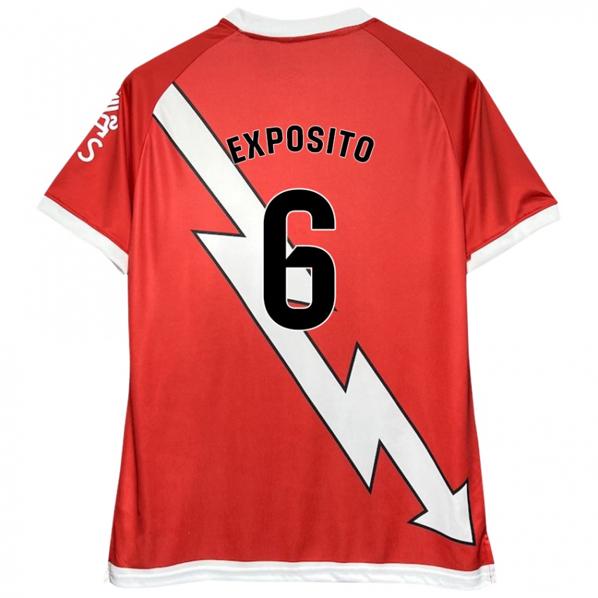 Bambino Maglia Álvaro Expósito #6 Bianco Rosso Kit Gara Home 2024/25 Maglietta