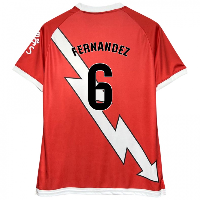 Bambino Maglia Paula Fernández #6 Bianco Rosso Kit Gara Home 2024/25 Maglietta