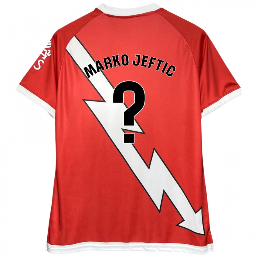 Bambino Maglia Marko Jeftic #0 Bianco Rosso Kit Gara Home 2024/25 Maglietta