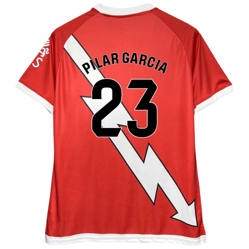 Bambino Maglia María Pilar García Villalba #23 Bianco Rosso Kit Gara Home 2024/25 Maglietta