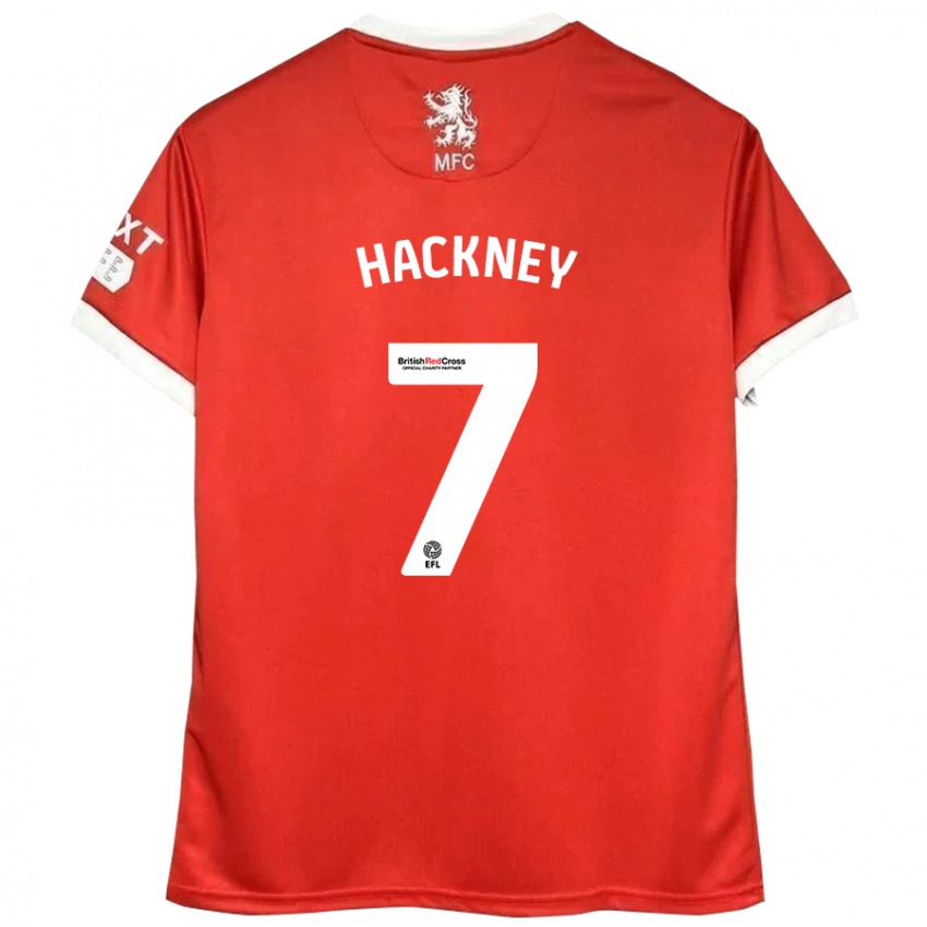 Bambino Maglia Hayden Hackney #7 Rosso Bianco Kit Gara Home 2024/25 Maglietta