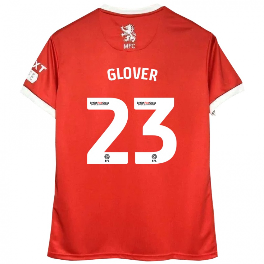 Bambino Maglia Tom Glover #23 Rosso Bianco Kit Gara Home 2024/25 Maglietta