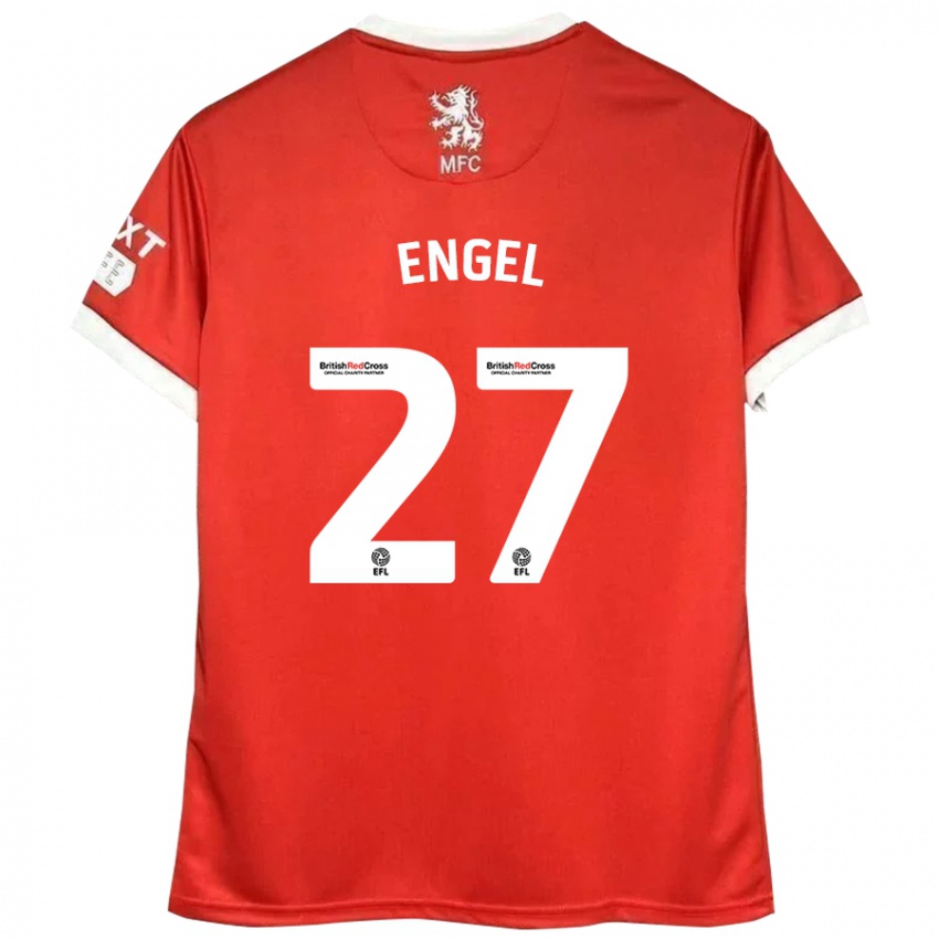 Bambino Maglia Lukas Engel #27 Rosso Bianco Kit Gara Home 2024/25 Maglietta