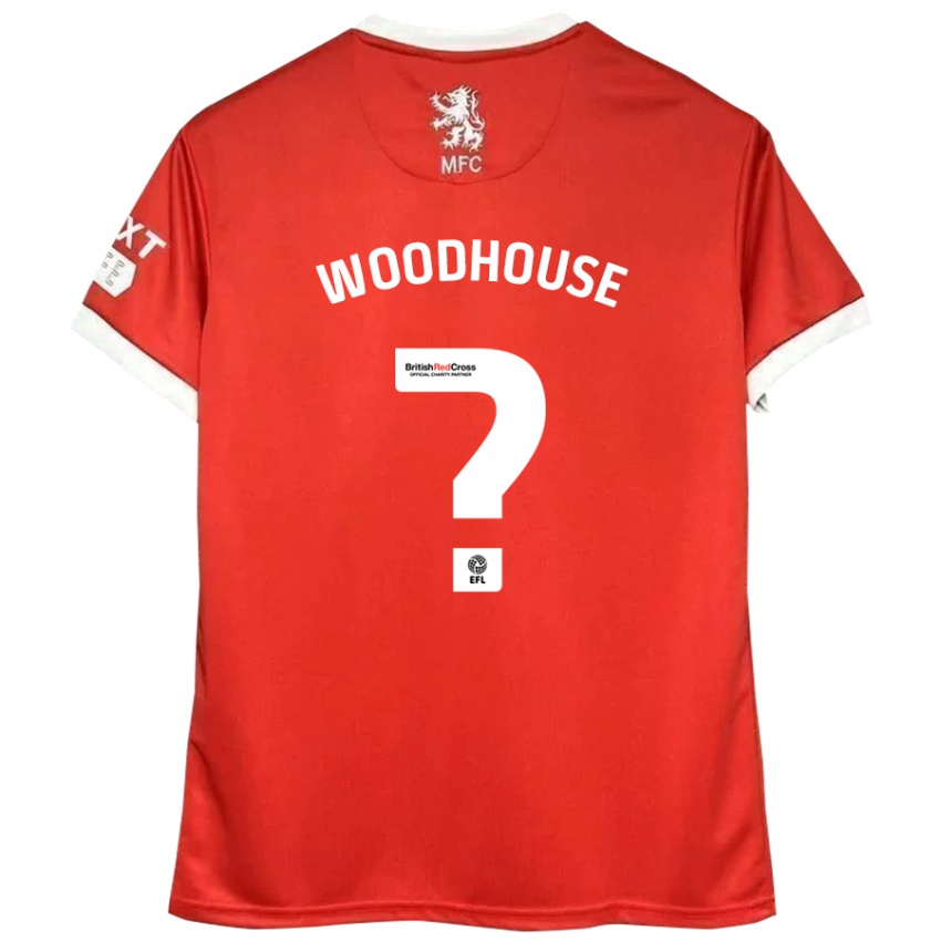 Bambino Maglia Mccartney Woodhouse #0 Rosso Bianco Kit Gara Home 2024/25 Maglietta