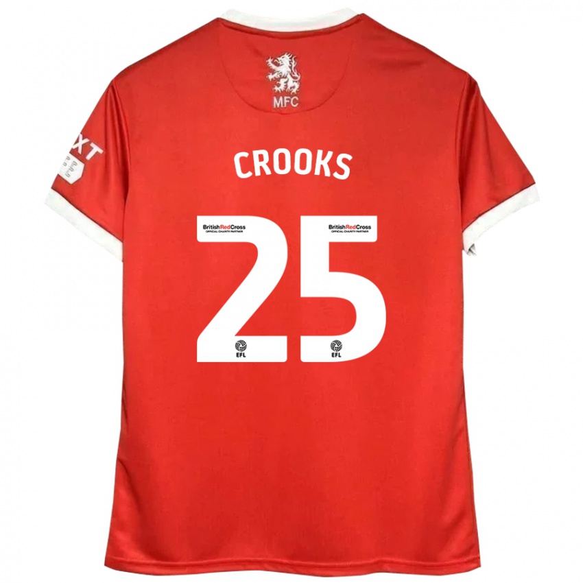 Bambino Maglia Matt Crooks #25 Rosso Bianco Kit Gara Home 2024/25 Maglietta