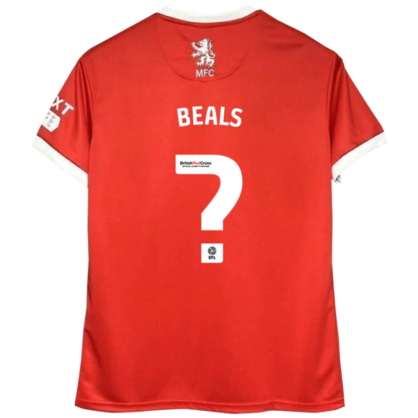 Bambino Maglia Ben Beals #0 Rosso Bianco Kit Gara Home 2024/25 Maglietta