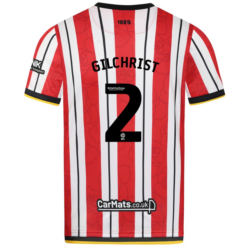 Bambino Maglia Alfie Gilchrist #2 Rosso Strisce Bianche Kit Gara Home 2024/25 Maglietta