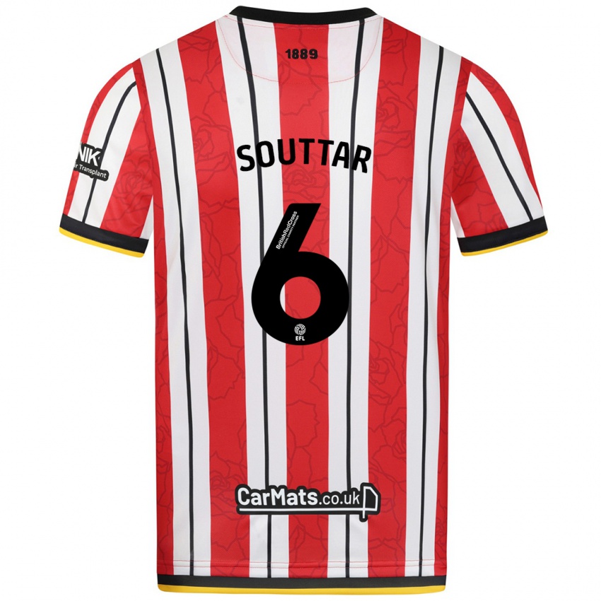 Bambino Maglia Harry Souttar #6 Rosso Strisce Bianche Kit Gara Home 2024/25 Maglietta