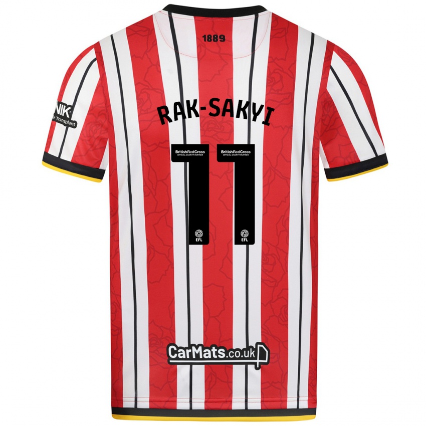 Bambino Maglia Jesurun Rak-Sakyi #11 Rosso Strisce Bianche Kit Gara Home 2024/25 Maglietta