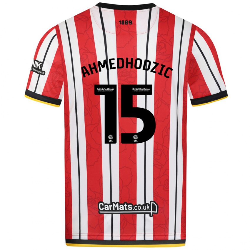 Bambino Maglia Anel Ahmedhodzic #15 Rosso Strisce Bianche Kit Gara Home 2024/25 Maglietta