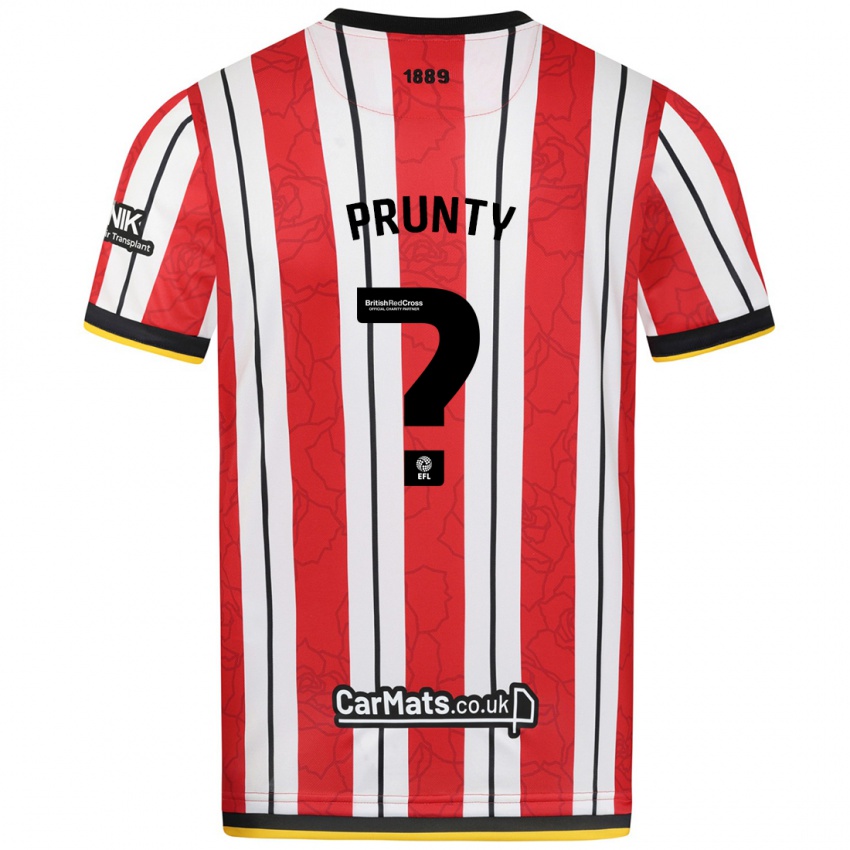 Bambino Maglia Jayden Prunty #0 Rosso Strisce Bianche Kit Gara Home 2024/25 Maglietta