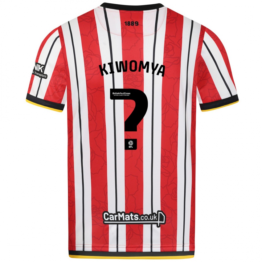 Bambino Maglia Noah Kiwomya #0 Rosso Strisce Bianche Kit Gara Home 2024/25 Maglietta