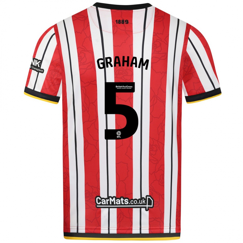 Bambino Maglia Molly Graham #5 Rosso Strisce Bianche Kit Gara Home 2024/25 Maglietta