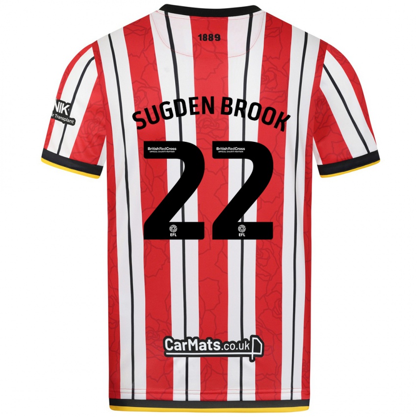 Bambino Maglia Darcie Sugden-Brook #22 Rosso Strisce Bianche Kit Gara Home 2024/25 Maglietta