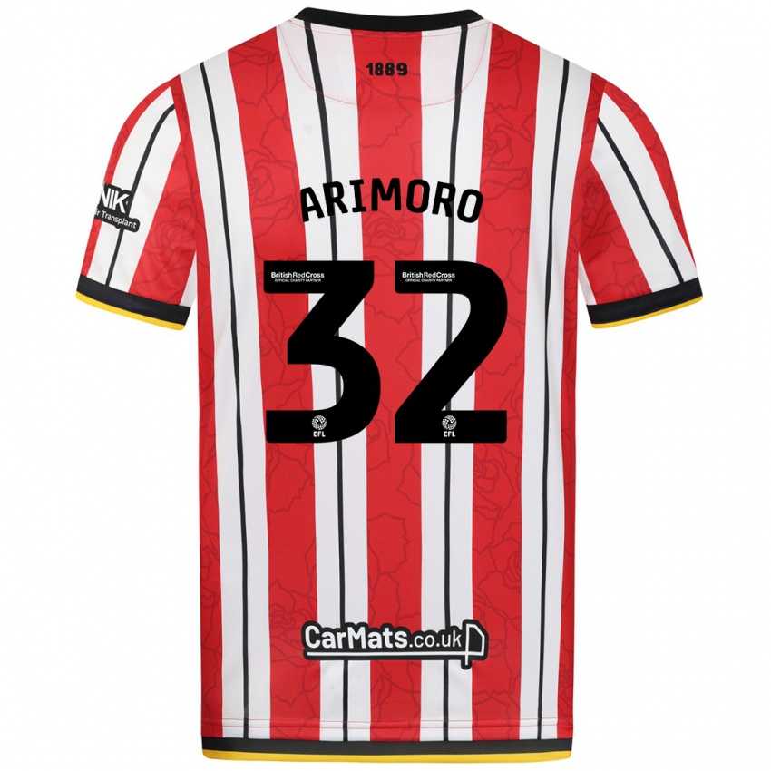 Bambino Maglia Juliet Khinde Adebowale-Arimoro #32 Rosso Strisce Bianche Kit Gara Home 2024/25 Maglietta