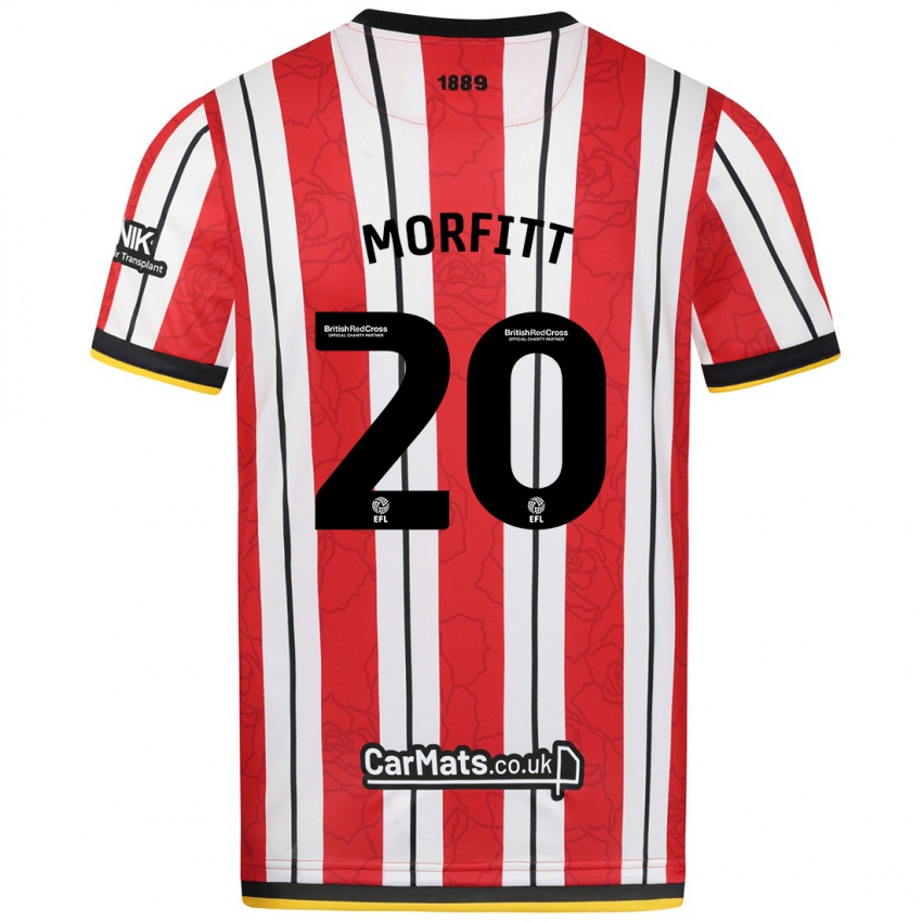 Bambino Maglia Izzy Morfitt #20 Rosso Strisce Bianche Kit Gara Home 2024/25 Maglietta