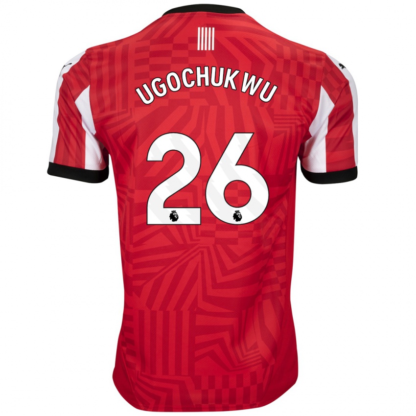 Bambino Maglia Lesley Ugochukwu #26 Rosso Bianco Kit Gara Home 2024/25 Maglietta