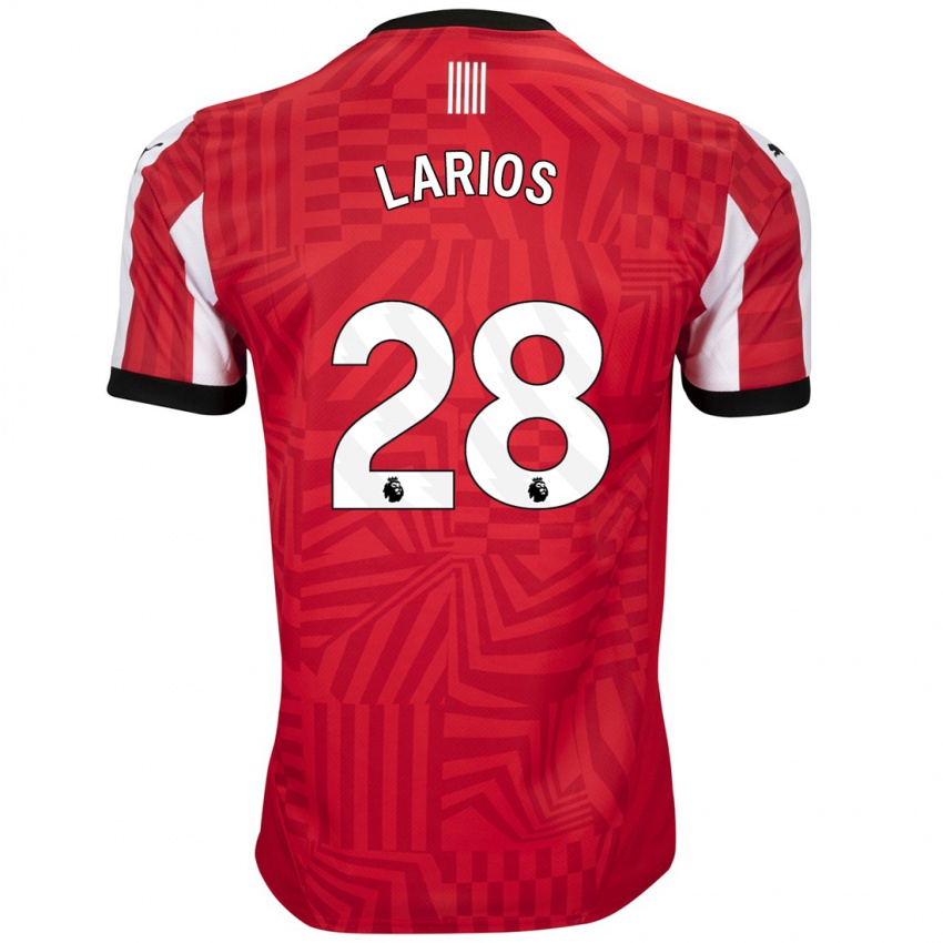 Bambino Maglia Juan Larios #28 Rosso Bianco Kit Gara Home 2024/25 Maglietta